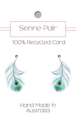 Custom recycled earring display card with punched attachment holes